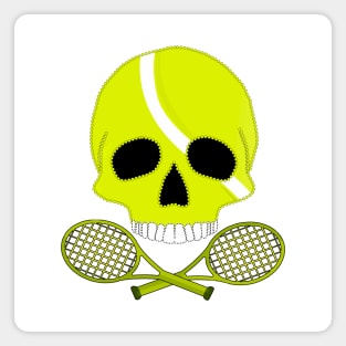 Tennis Ball Skull and Crossed Rackets Magnet